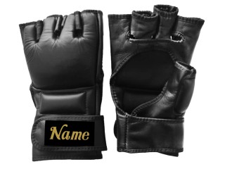 Guantes MMA personalizado (cuero) : KNGCUST-MMA-Negro