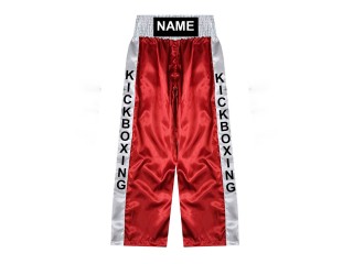 Pantalones de kickboxing personalizados : KNPANTS-001-Roja