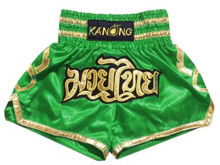Pantalones Muay Thai Kanong para niños : KNS-121-Verde-K