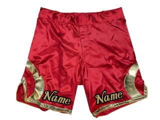 Personaliza pantalones cortos de MMA: agrega nombre o logotipo: Rojo