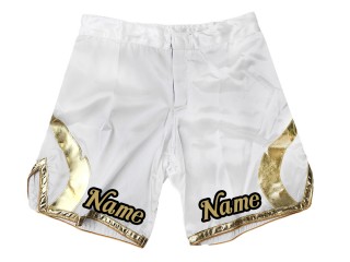 Personalizar pantalones cortos de MMA agregar nombre o logotipo: Blanco