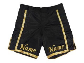 Shorts MMA personalizados con nombre o logo : Negro-Oro