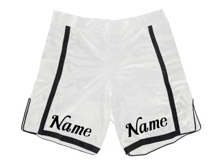 Pantalones mma short personalizados : Blanco-Negro