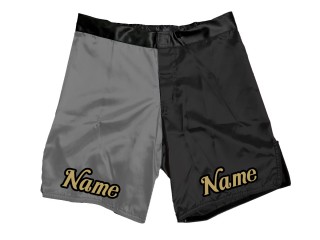 Pantalones mma short personalizados : Gris-Negro