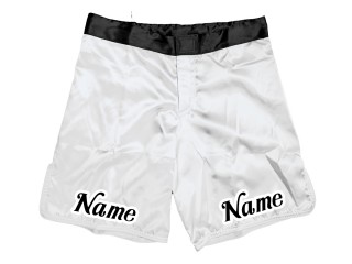 Pantalones cortos de MMA de diseño personalizado con nombre o logotipo: Blanco