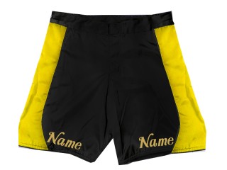 Shorts MMA personalizados con nombre o logo : Negro-Amarillo