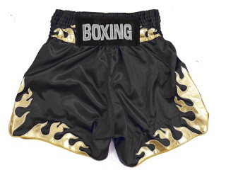 Pantalon de boxeo personalizado : KNBSH-038-Negro-Oro