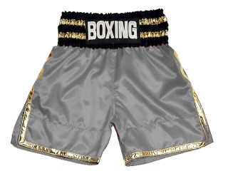 Pantalon de boxeo personalizado : KNBSH-039-Gris