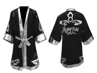 Personalizados - Kanong Bata de Boxeo : Negro-Plata Lai Thai