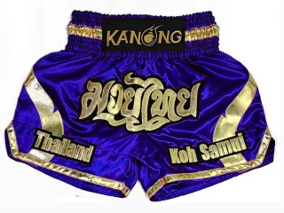 Pantalon Muay Thai Personalizados : KNSCUST-1201 Azul
