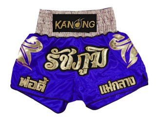 Pantalon Muay Thai Personalizados : KNSCUST-1224 Azul