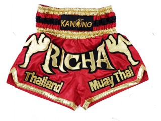 Pantalones de kick boxing Personalizados : KNSCUST-1226 Rojo