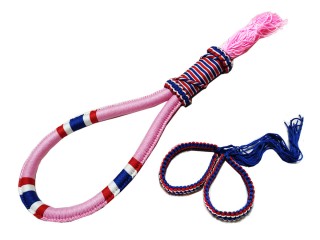 Boxsense Muay Thai Mongkon y Prajead (conjunto de accesorios)  : Bandera-Rosa