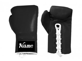 Guantes de boxeo con cordones personalizados : Negro