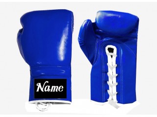 Guantes de boxeo con cordones personalizados : Azul