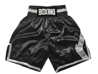 Pantalon de boxeo personalizado : KNBSH-036-Negro-Plata