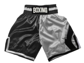 Pantalon de boxeo personalizado : KNBSH-037-TT-Negro-Plata