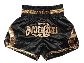 Pantalon Muay Thai Kanong  : KNS-144-Negro-Oro