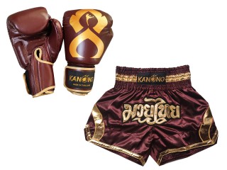 Guantes de Muay Thai y Pantalones Muay Thai personalizados : Set-144-Gloves-Granate