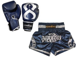 Guantes de Muay Thai y Pantalones Muay Thai personalizados : Set-144-Gloves-marino