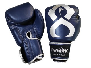 Guantes de Boxeo de Piel Kanong : KN-ThaiKick-Real-Leather-Marina-Plata