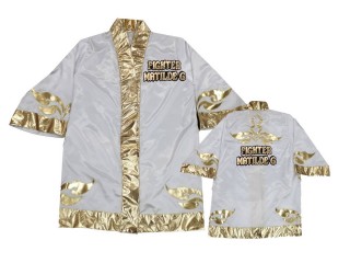 Personalizados bata de boxeador : KNFIRCUST-001-Blanco