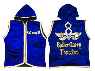 Personalizados - Kanong Sudaderas Muay Thai : KNHODCUST-001-Azul-Oro