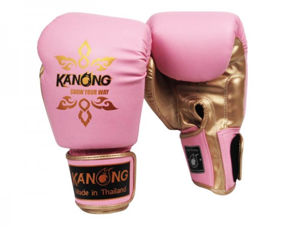 Guantes de Boxeo de Niños KANONG : Thai Power Rosa/Oro