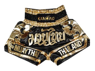 Pantalones Muay Thai Kanong para niños  : KNS-136-Negro-K