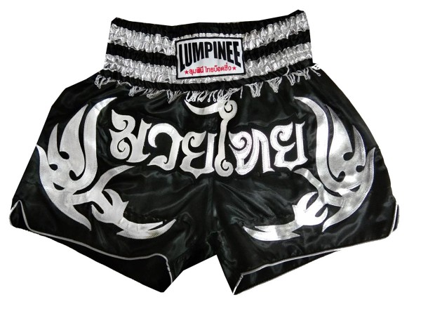 Pantalones Muay Thai Lumpinee : LUM-051-Negro-Oro