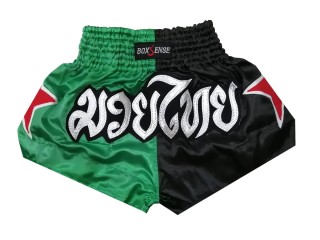 Niños Pantalones de Muay Thai de Boxsense : BXSKID-005-Verde