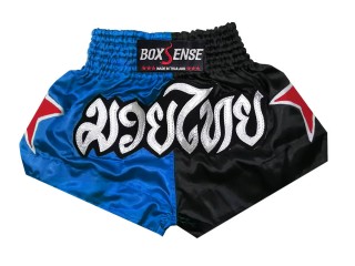 Pantalones boxeo Boxsense : BXS-089-Azul-Negro
