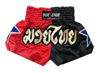 Pantalones boxeo Boxsense : BXS-089-Rojo-Negro