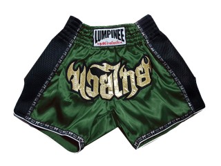Pantalones Retro Muay Thai de Lumpinee : LUMRTO-003-Verde oscuro