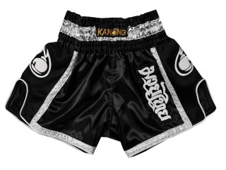 Kanong Retro Pantalones Muay Thai mujer : KNSRTO-208-Negro