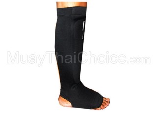Escudos Elásticos Muay Thai para las piernas : Negro