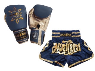 Guantes Muay Thai y Pantalones Muay Thai personalizados : 121 Azul marino