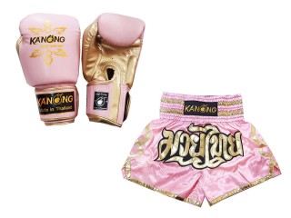 Guantes Muay Thai y Pantalones Muay Thai personalizados : 121 Rosado