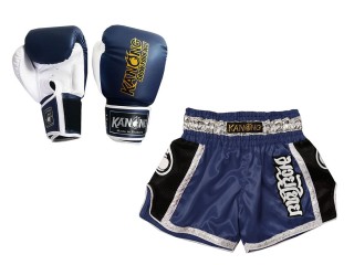 Guantes de Muay Thai y Pantalones Muay Thai personalizados : 208 Azul marino