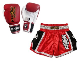 Guantes de Muay Thai y Pantalones Muay Thai personalizados : 208 Rojo