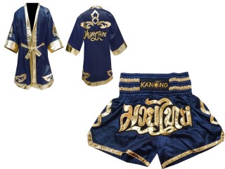 Personalizados - Kanong Bata + Pantalones Muay Thai : Azul marino Lai Thai