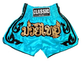 Pantalones de Muay Thai Classic para mujeres : CLS-016 Cielo azul-W