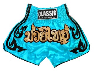 Classic Pantalones Muay Thai mujer : CLS-016 Cielo azul-W