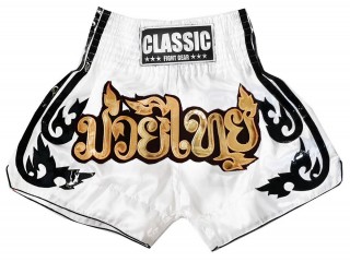 Pantalones de Muay Thai Classic : CLS-016 Blanco