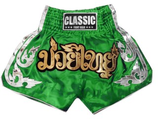Classic Muay Thai Kickboxing Shorts : CLS-015 Verde