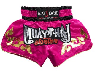 Pantalón Muay Thai Kick boxing Boxsense : BXS-092-Rosa oscuro