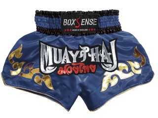 Pantalón Muay Thai Kick boxing Boxsense : BXS-092-Azul marino