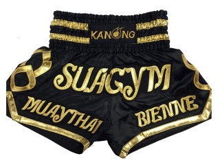 Pantalón Muay Thai Personalizado : KNSCUST-1001 Negro