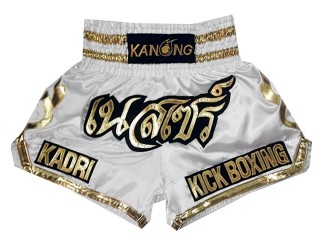 Shorts muay thai Personalizados : KNSCUST-1003 Blanco