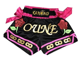 Pantalones Muay Thai Personalizados : KNSCUST-1005 Negro